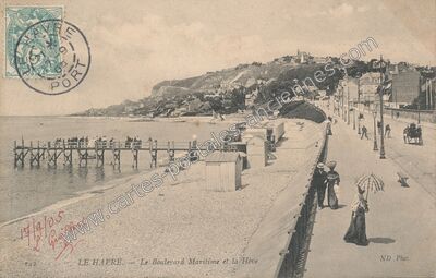 Carte postale ancienne Le Boulevard Maritime et la Hève — Le Havre (Seine-Maritime)