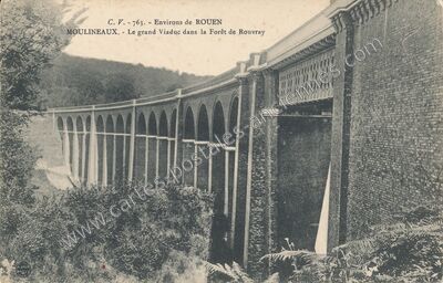 Carte postale ancienne Le grand Viaduc dans la Forêt de Rouvray — Moulineaux (Seine-Maritime)