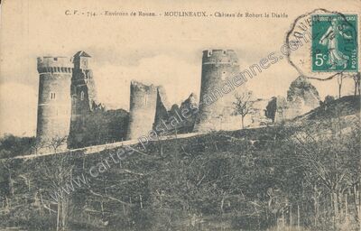 Carte postale ancienne Château de Robert le Diable — Moulineaux (Seine-Maritime)