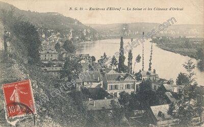 Carte postale ancienne La Seine et les Côteaux d'Orival — Orival (Seine-Maritime)