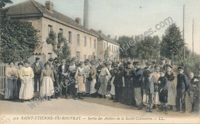 Carte postale ancienne Sortie des Ateliers de la Société Cotonnière — Saint-Étienne-du-Rouvray (Seine-Maritime)