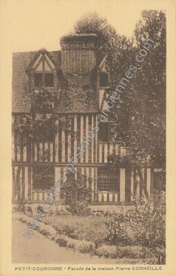 Carte postale ancienne Façade de la maison Pierre CORNEILLE — Petit-Couronne (Seine-Maritime)