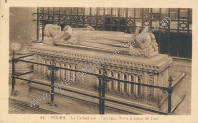 Carte postale ancienne La Cathédrale - Tombeau Richard Cœur de Lion — Rouen (Seine-Maritime)