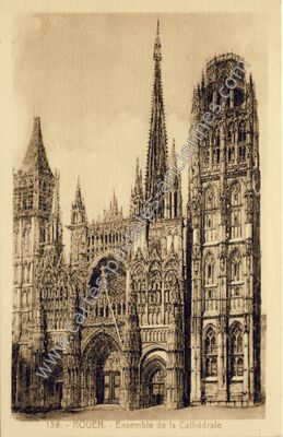 Carte postale ancienne Ensemble de la Cathédrale — Rouen (Seine-Maritime)
