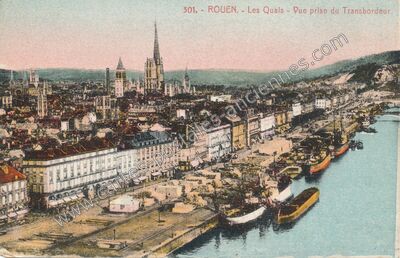 Carte postale ancienne Les Quais - Vue prise du Transbordeur — Rouen (Seine-Maritime)