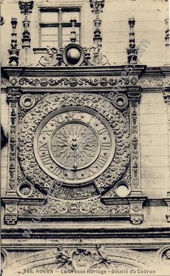 Carte postale ancienne La Grosse Horloge - Détails du Cadran — Rouen (Seine-Maritime)