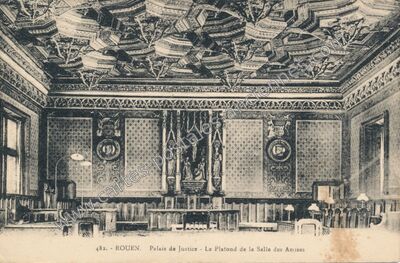 Carte postale ancienne Palais de Justice - Le Platond de la Salle des Assises — Rouen (Seine-Maritime)
