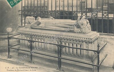 Carte postale ancienne La Cathédrale de Rouen Tombeau de Richard Cœur de Lion — Rouen (Seine-Maritime)