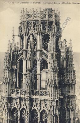 Carte postale ancienne La Cathédrale - La Tour de Beurre - Détails du Sommet — Rouen (Seine-Maritime)