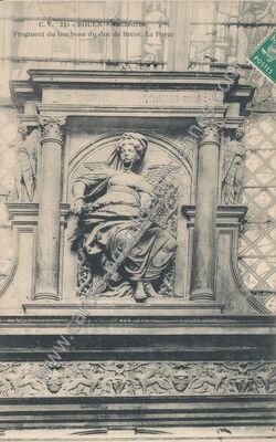 Carte postale ancienne Fragment du tombeau du duc de Brézé. La Force — Rouen (Seine-Maritime)