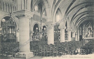 Carte postale ancienne Eglise Saint-Gervais (Intérieur) — Rouen (Seine-Maritime)
