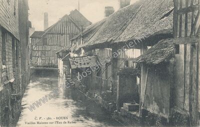 Carte postale ancienne Vieilles Maisons sur l'Eau de Robec — Rouen (Seine-Maritime)