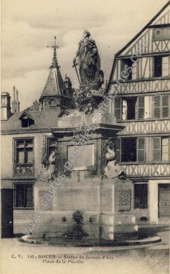 Carte postale ancienne Statue de Jeanne d'Arc Place de la Pucelle — Rouen (Seine-Maritime)