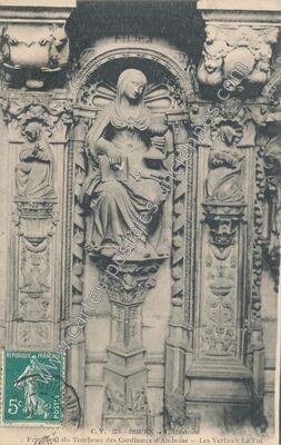 Carte postale ancienne Fragment du Tombeau des Cardinaux d'Amboise — Les Vertus : La Foi — Rouen (Seine-Maritime)