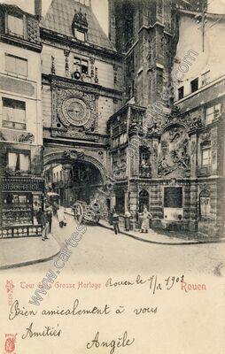 Carte postale ancienne Tour de la Grosse Horloge — Rouen (Seine-Maritime)