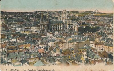 Carte postale ancienne Vue générale et Saint-Ouen — Rouen (Seine-Maritime)