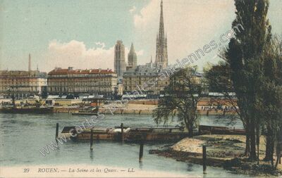 Carte postale ancienne La Seine et les Quais — Rouen (Seine-Maritime)