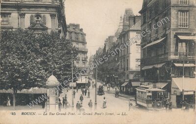 Carte postale ancienne La Rue Grand-Pont — Rouen (Seine-Maritime)