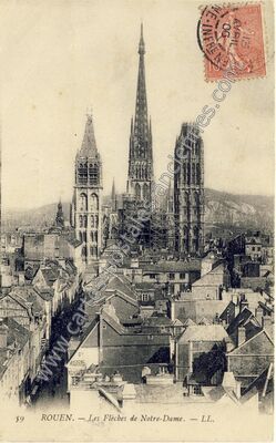 Carte postale ancienne Les Flèches de Notre-Dame — Rouen (Seine-Maritime)
