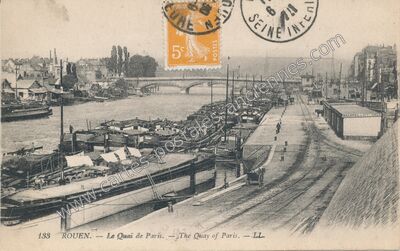 Carte postale ancienne Le Quai de Paris. — The Quay of Paris — Rouen (Seine-Maritime)