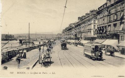 Carte postale ancienne Le Quai de Paris — Rouen (Seine-Maritime)