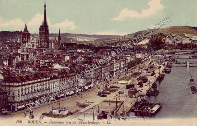 Carte postale ancienne Panorama pris du Transbordeur — Rouen (Seine-Maritime)