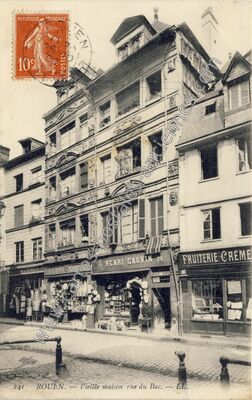 Carte postale ancienne Vieille maison rue du Bac — Rouen (Seine-Maritime)