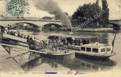 Carte postale ancienne Départ pour Bon Secours — Rouen (Seine-Maritime)