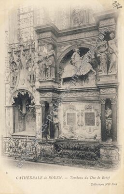 Carte postale ancienne Cathédrale — Tombeau du Duc de Brézé — Rouen (Seine-Maritime)