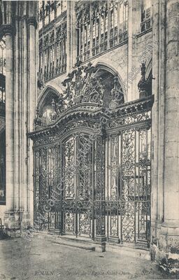 Carte postale ancienne Grilles de l'Eglise Saint-Ouen — Rouen (Seine-Maritime)