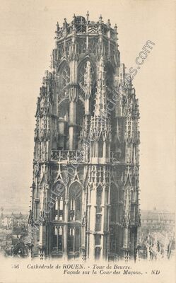 Carte postale ancienne Cathédrale - Tour de Beurre. Façade sur la Cour des Maçons — Rouen (Seine-Maritime)