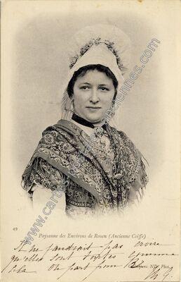 Carte postale ancienne Paysanne (Ancienne Coiffe) — Rouen (Seine-Maritime)