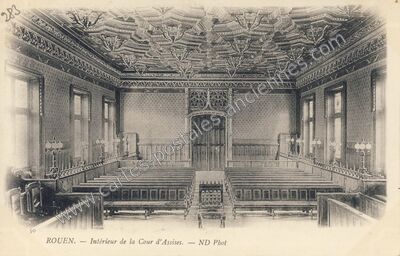 Carte postale ancienne Intérieur de la Cour d'Assises — Rouen (Seine-Maritime)