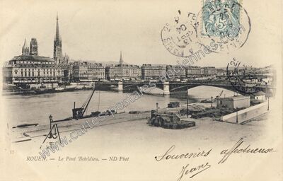 Carte postale ancienne Le Pont Boieldieu — Rouen (Seine-Maritime)