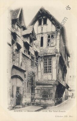 Carte postale ancienne Maison du XVe Siècle, Rue Saint-Romain — Rouen (Seine-Maritime)