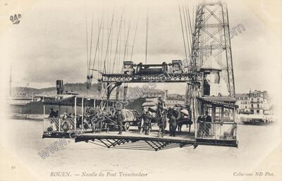 Carte postale ancienne Nacelle du Pont Transbordeur — Rouen (Seine-Maritime)