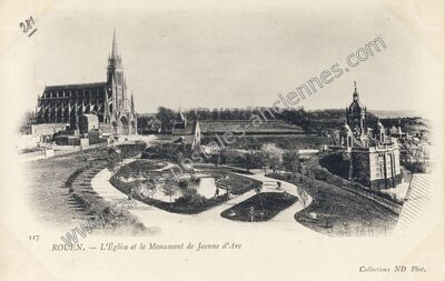 Carte postale ancienne L'Église et le Monument de Jeanne d'Arc — Rouen (Seine-Maritime)