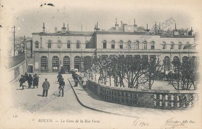 Carte postale ancienne La Gare de la Rue Verte — Rouen (Seine-Maritime)