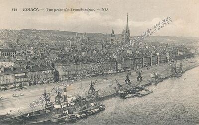 Carte postale ancienne Vue prise du Transbordeur — Rouen (Seine-Maritime)