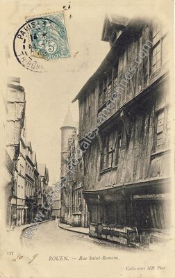 Carte postale ancienne Rue Saint-Romain — Rouen (Seine-Maritime)