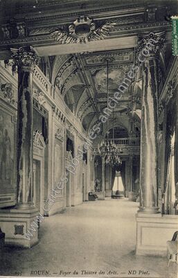 Carte postale ancienne Foyer du Théâtre des Arts — Rouen (Seine-Maritime)