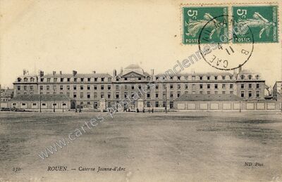 Carte postale ancienne Caserne Jeanne-d'Arc — Rouen (Seine-Maritime)