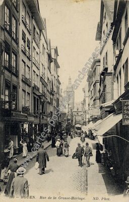 Carte postale ancienne Rue de la Grosse-Horloge — Rouen (Seine-Maritime)