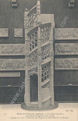 Carte postale ancienne Tourelle d'escalier, par Pierre Gringoire (vers 1500) — Rouen (Seine-Maritime)