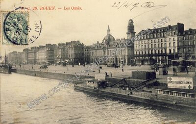 Carte postale ancienne Les Quais — Rouen (Seine-Maritime)