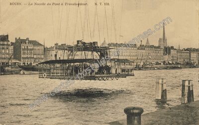 Carte postale ancienne La Nacelle du Pont à Transbordeur — Rouen (Seine-Maritime)