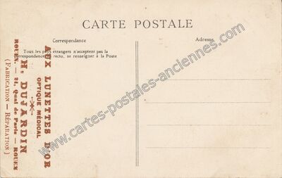 Carte postale ancienne H. DUJARDIN OPTIQUE MÉDICAL — Rouen (Seine-Maritime)
