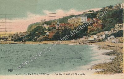 Carte postale ancienne La Hève vue de la Plage — Sainte-Adresse (Seine-Maritime)