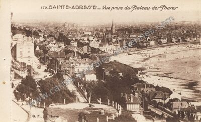 Carte postale ancienne Vue prise du Plateau des Phares — Sainte-Adresse (Seine-Maritime)