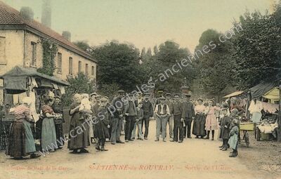 Carte postale ancienne Sortie de l'Usine — Saint-Étienne-du-Rouvray (Seine-Maritime)